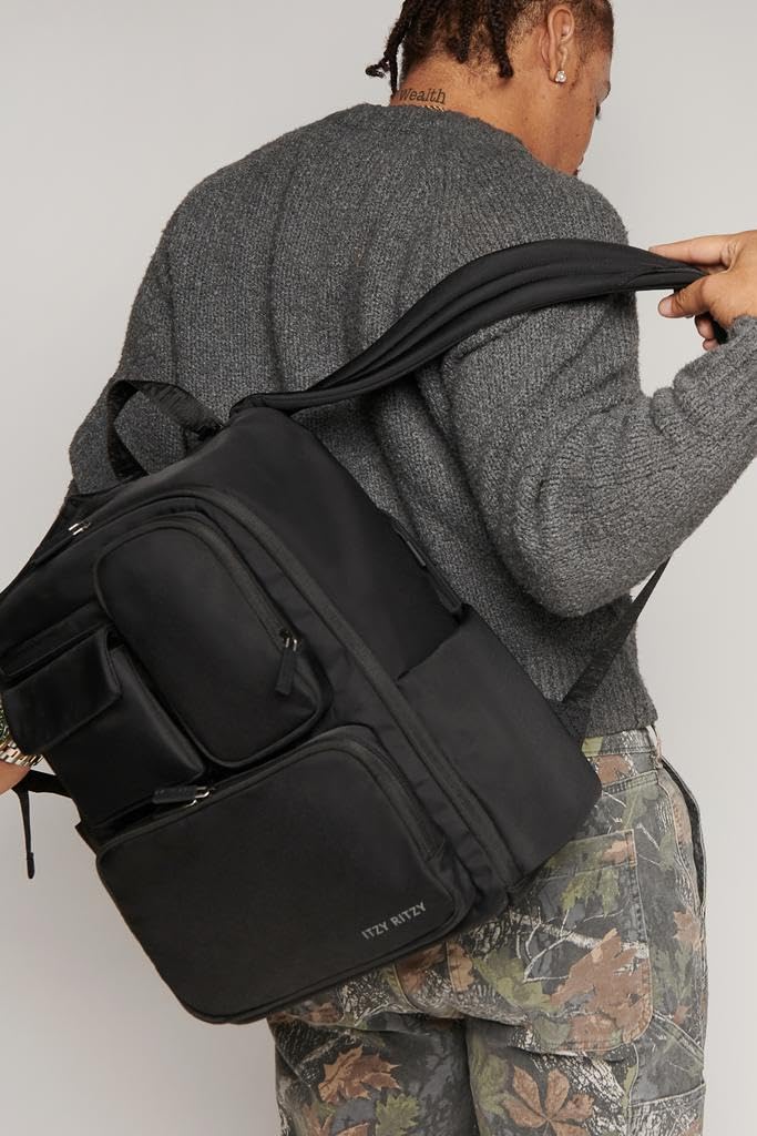 Itzy Ritzy Baby Changing Backpack – 17 Pockets, Diaper Bag, Black