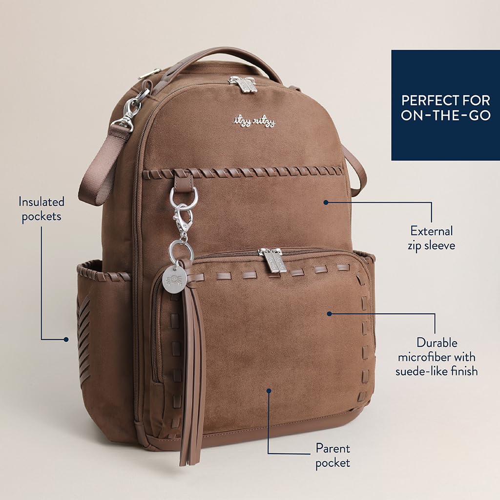 Itzy Ritzy Boss Plus Diaper Bag Backpack – 19 Pockets, Aspen