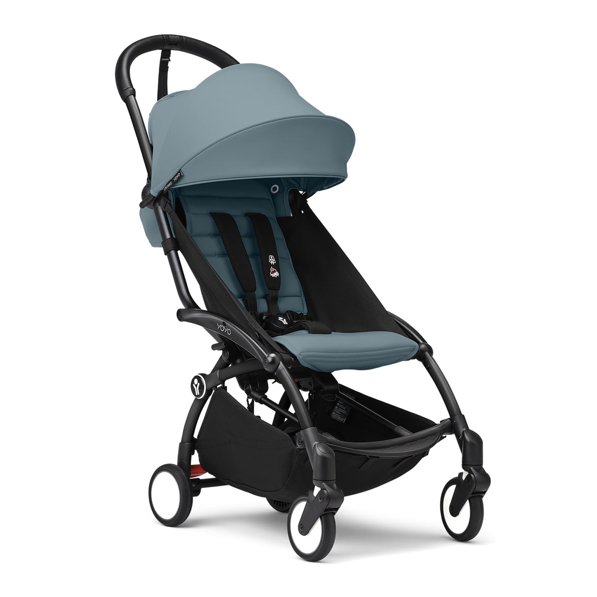 Stokke YOYO3 Stroller from 6 Months | Black Frame & Aqua