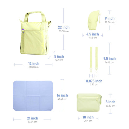 Ubbi Fleuri All-Day Diaper Bag Backpack – Honeydew