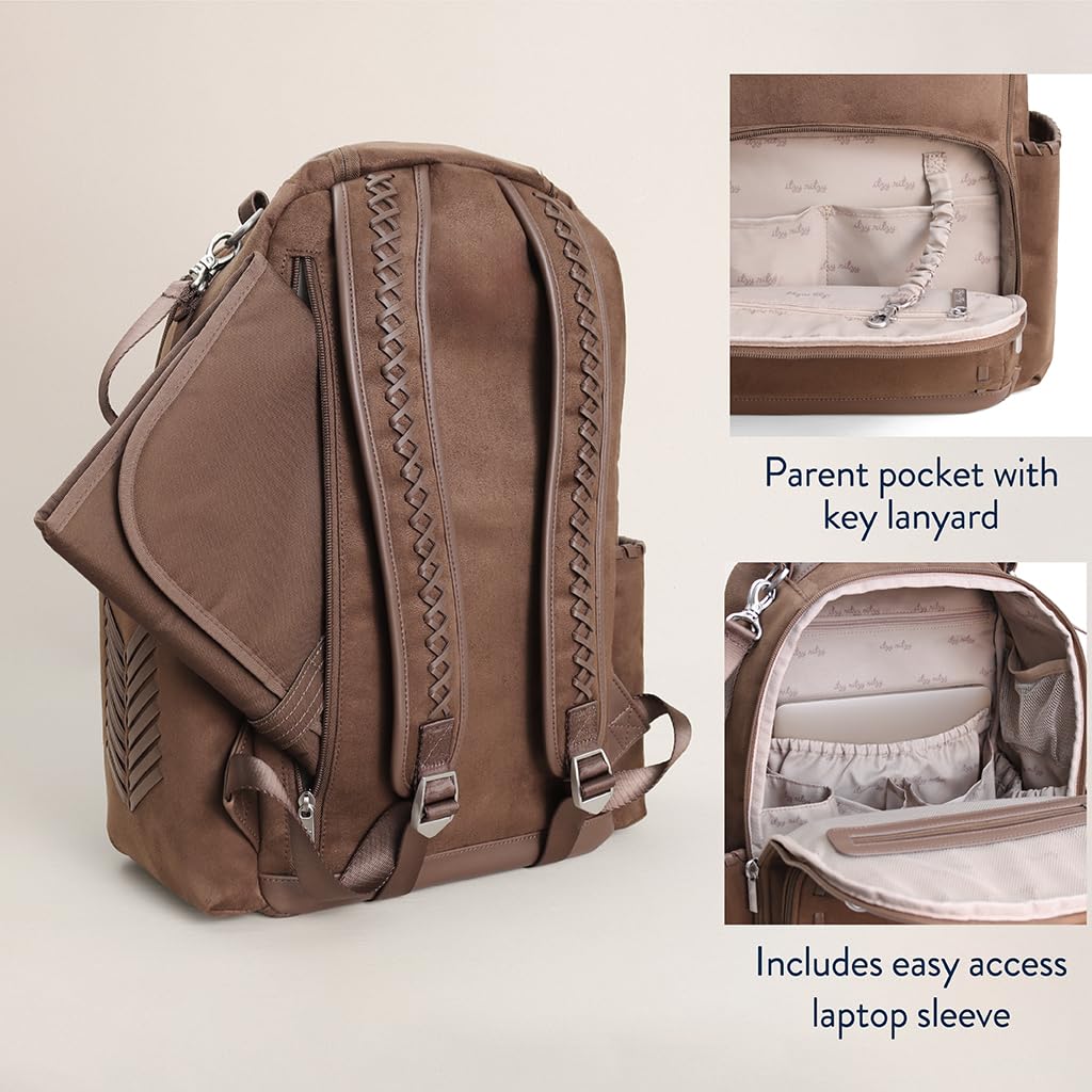 Itzy Ritzy Boss Plus Diaper Bag Backpack – 19 Pockets, Aspen