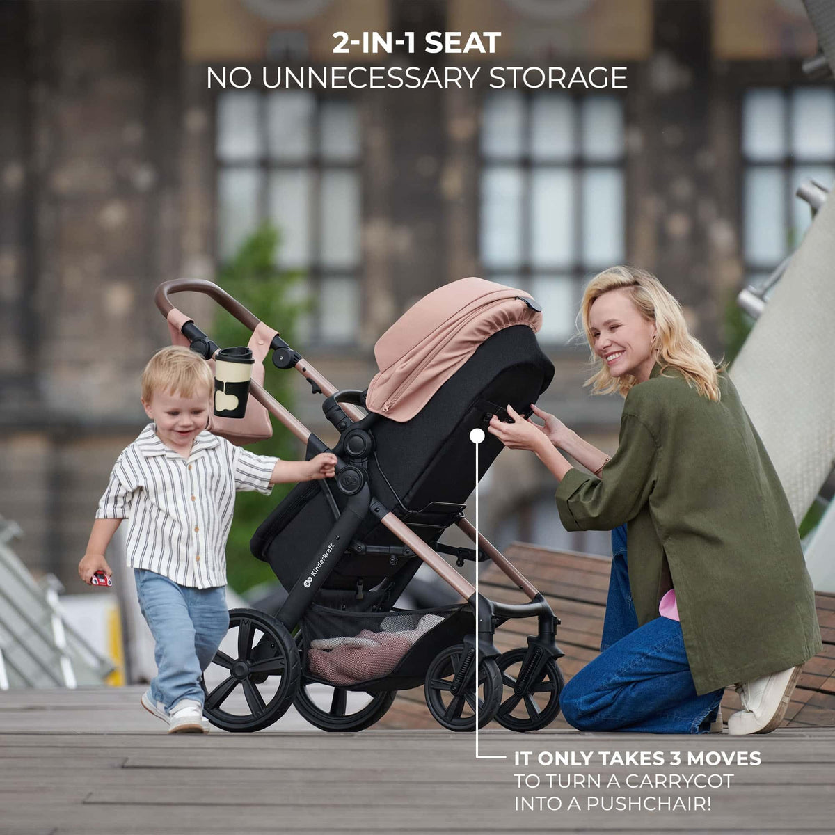 Kinderkraft MOOV 2 3-in-1 Pushchair Set | i-Size | Black