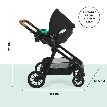 Ickle Bubba Virgo 11-Piece Single to Double Tandem Pram – Black