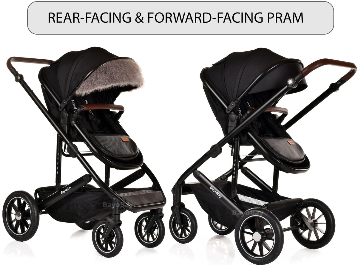 BayoBay 3-in-1 Travel System Stroller & Car Seat – Black