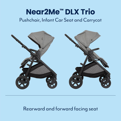 Graco Near2Me DLX Trio Travel System – Birth to 4 Years, Ash