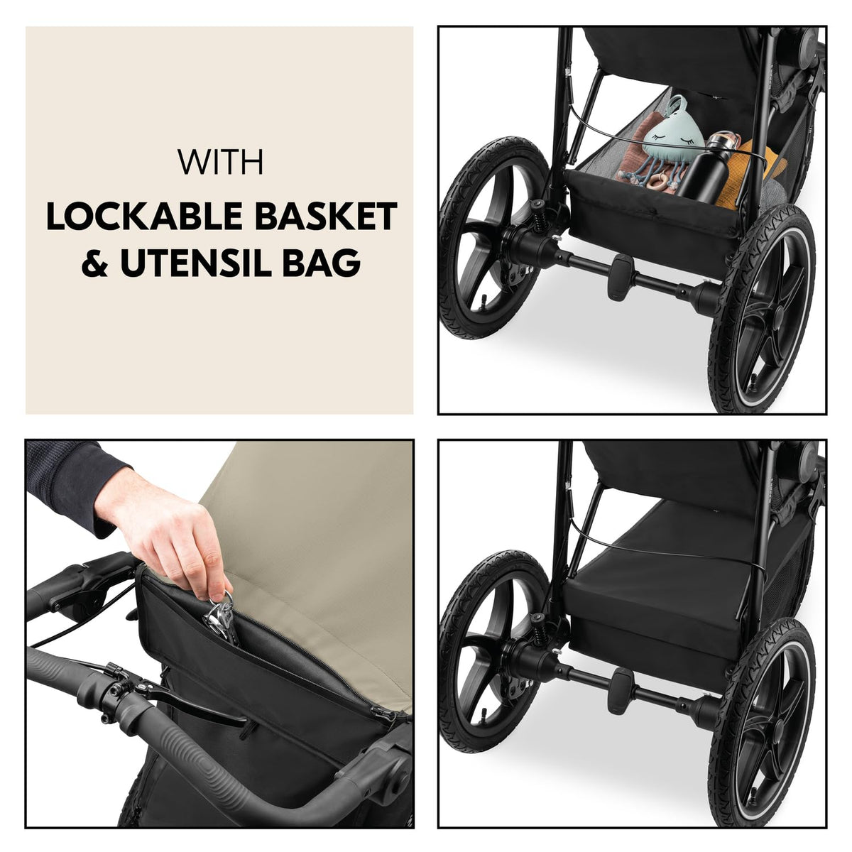 hauck Runner 3 All-Terrain Jogging Stroller with Handbrake – Olive