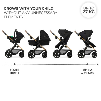 Kinderkraft MOOV 2 3-in-1 Pushchair Set | i-Size | Black
