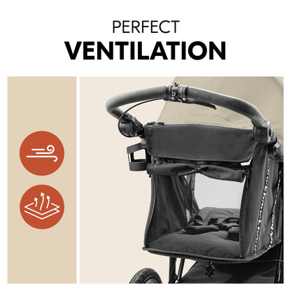 hauck Runner 3 All-Terrain Jogging Stroller with Handbrake – Olive