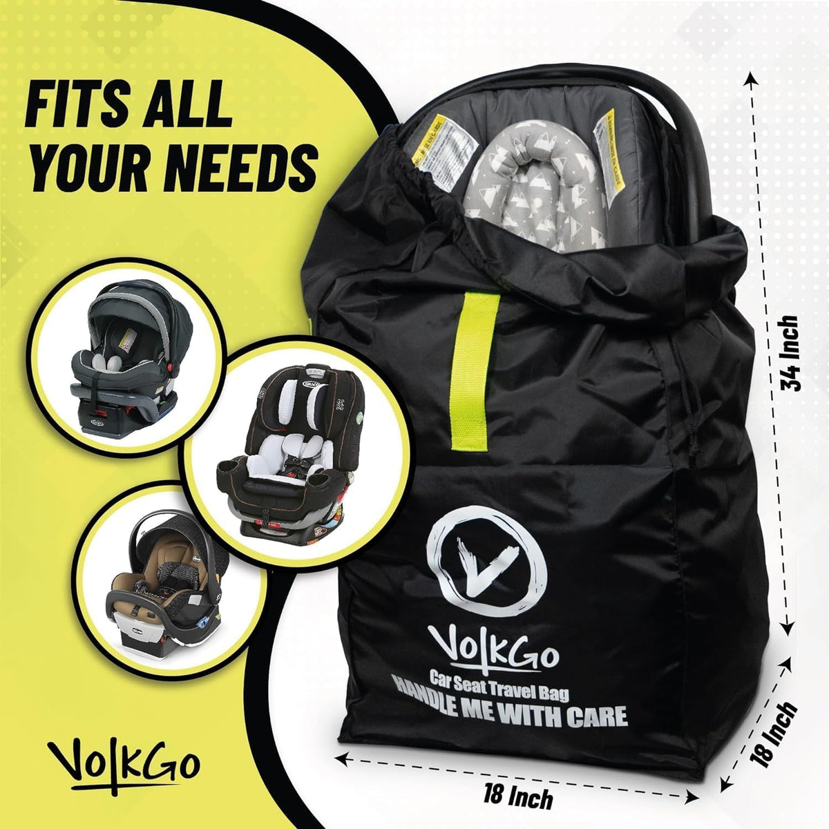 VOLKGO Car Seat Gate Check Bag for Air Travel – Standard