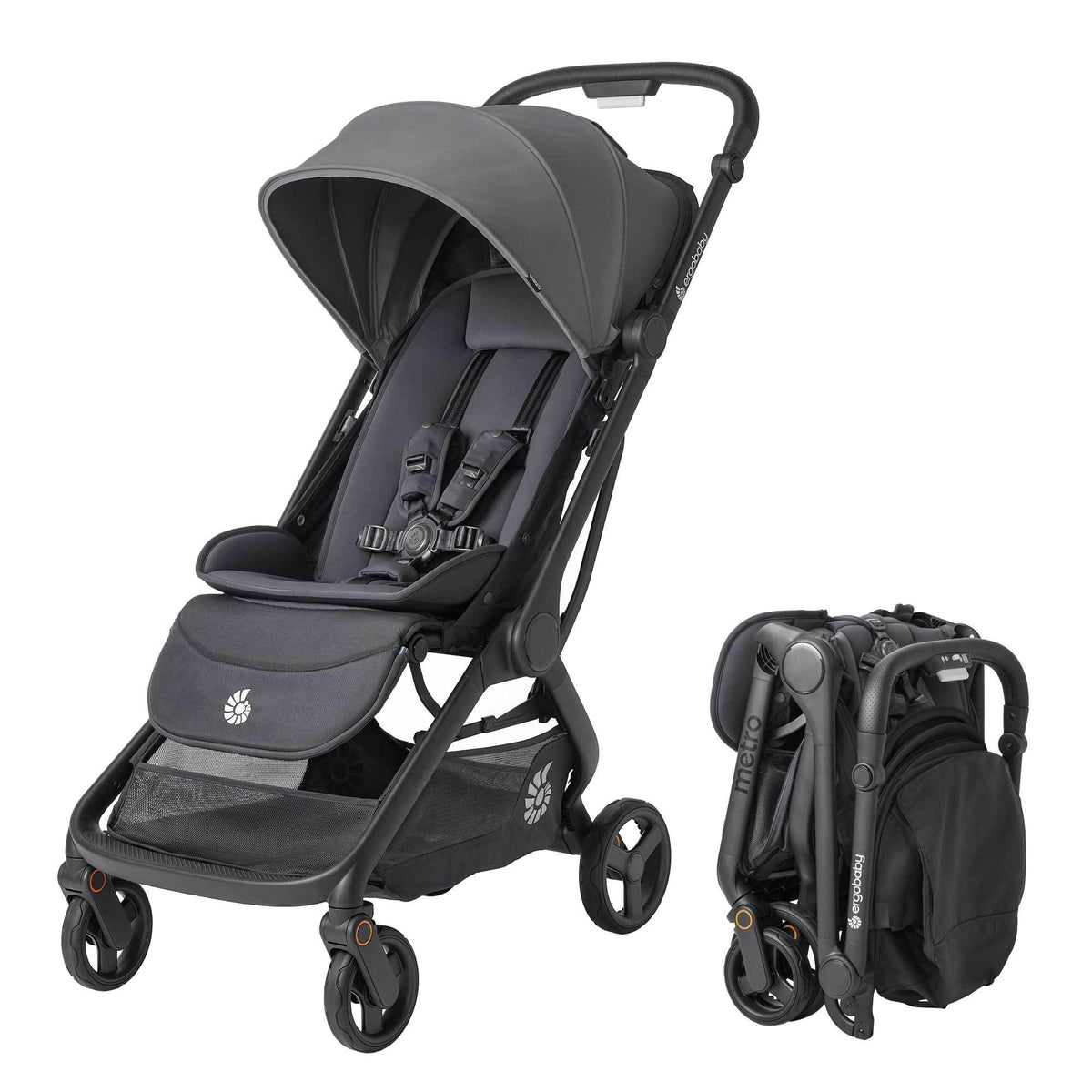 Ergobaby Metro3 Foldable Travel Stroller Birth–22kg – Grey