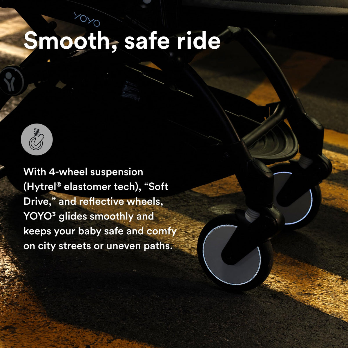 Stokke YOYO3 Stroller from 6 Months | Black Frame & Aqua