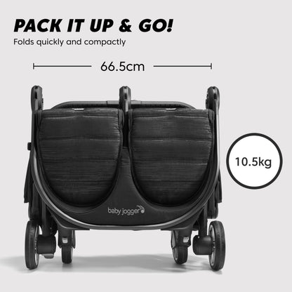 Baby Jogger City Tour 2 Double Stroller Buggy – Pitch Black