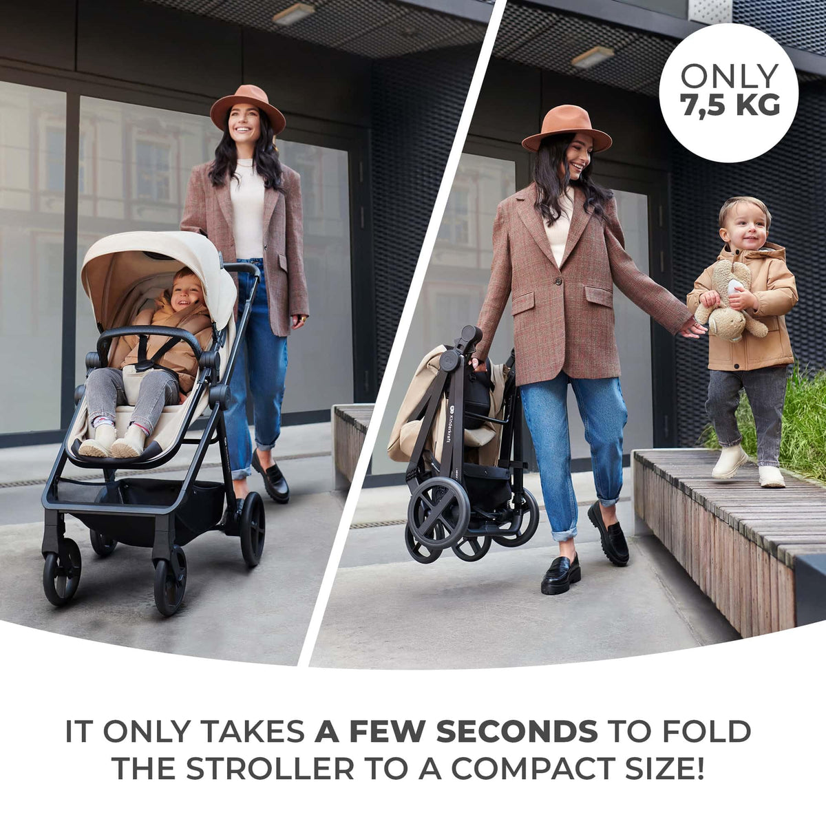 Kinderkraft Newly 4-in-1 Travel System with Car Seat | Black