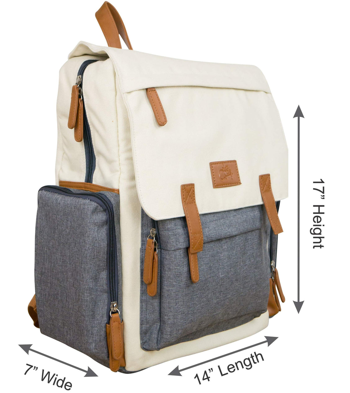 Cutie Carry Organic Cotton Diaper Bag Backpack – Cream Grey