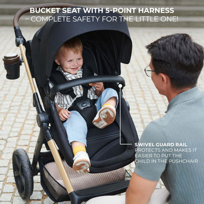 Kinderkraft MOOV 2 3-in-1 Pushchair Set | i-Size | Black