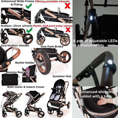 BayoBay 3-in-1 Travel System Pram & Car Seat – Silver Frame