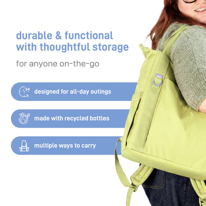 Ubbi Fleuri All-Day Diaper Bag Backpack – Honeydew