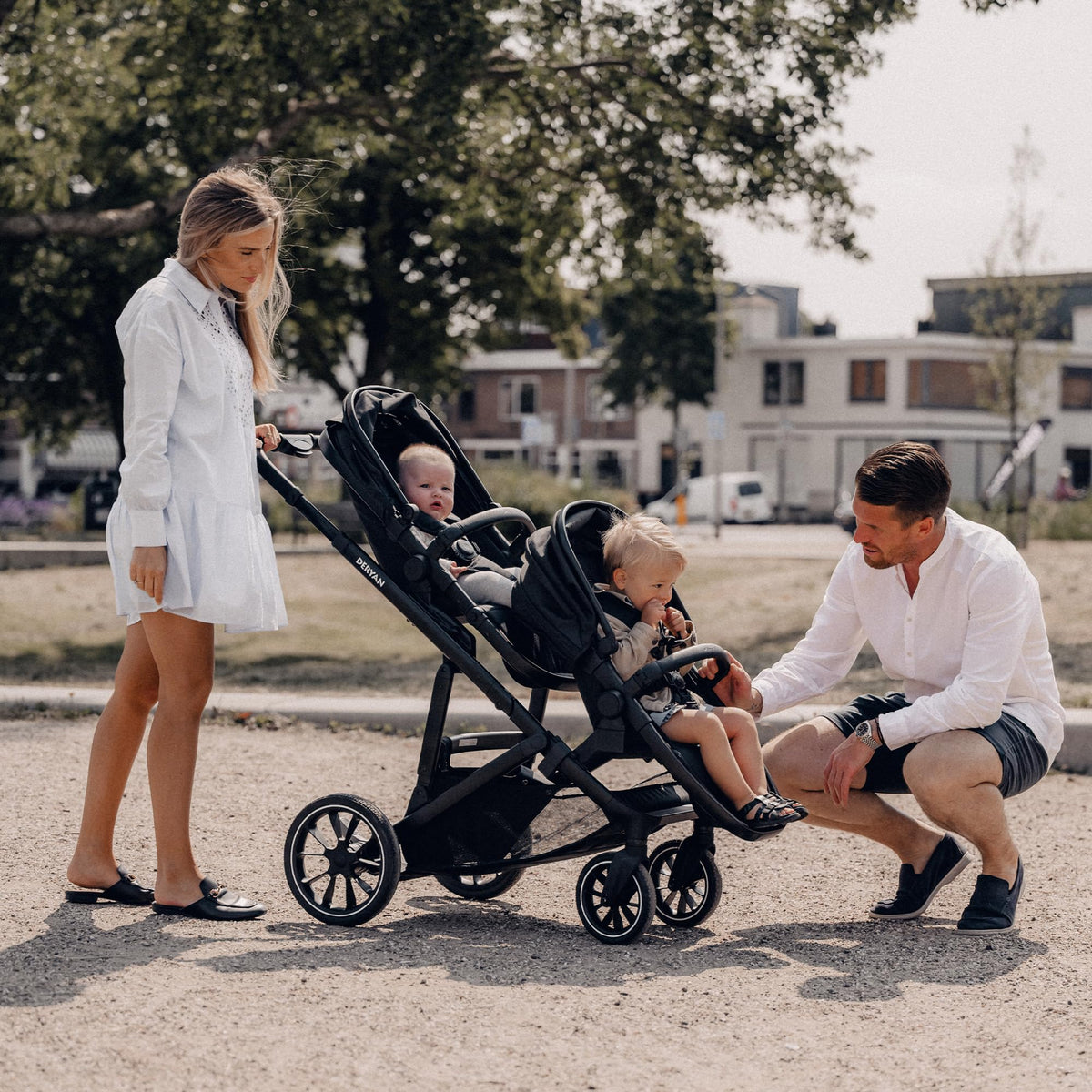 Deryan Evy V2 Tandem Double Pushchair 2-in-1 – Black