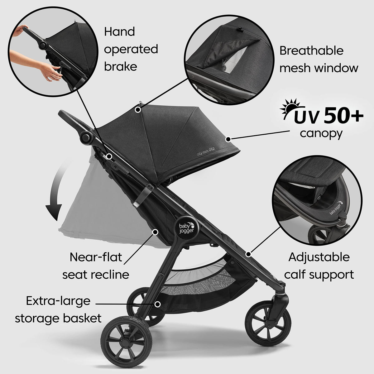 Baby Jogger City Mini GT2 All-Terrain Stroller – Opulent Black