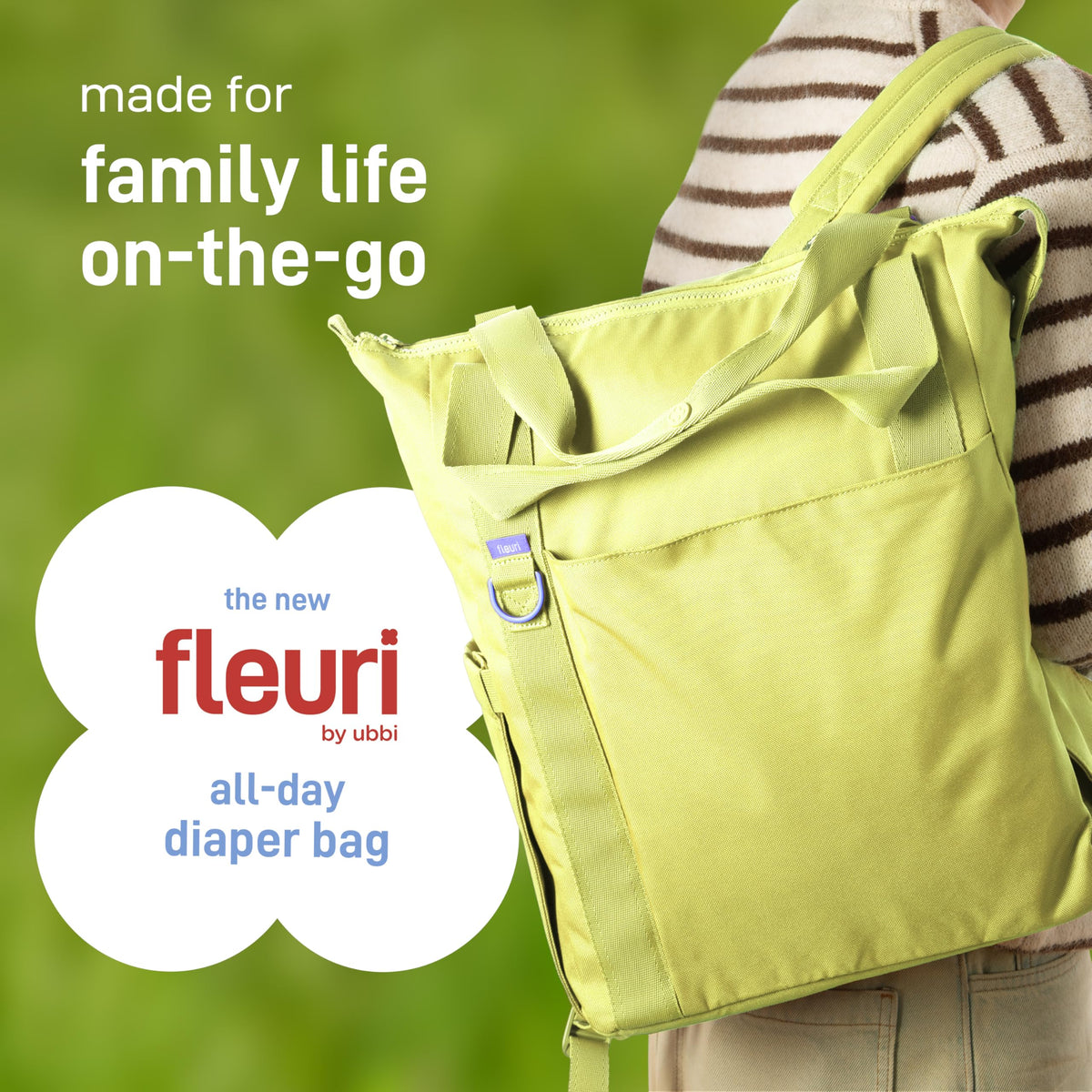 Ubbi Fleuri All-Day Diaper Bag Backpack – Honeydew