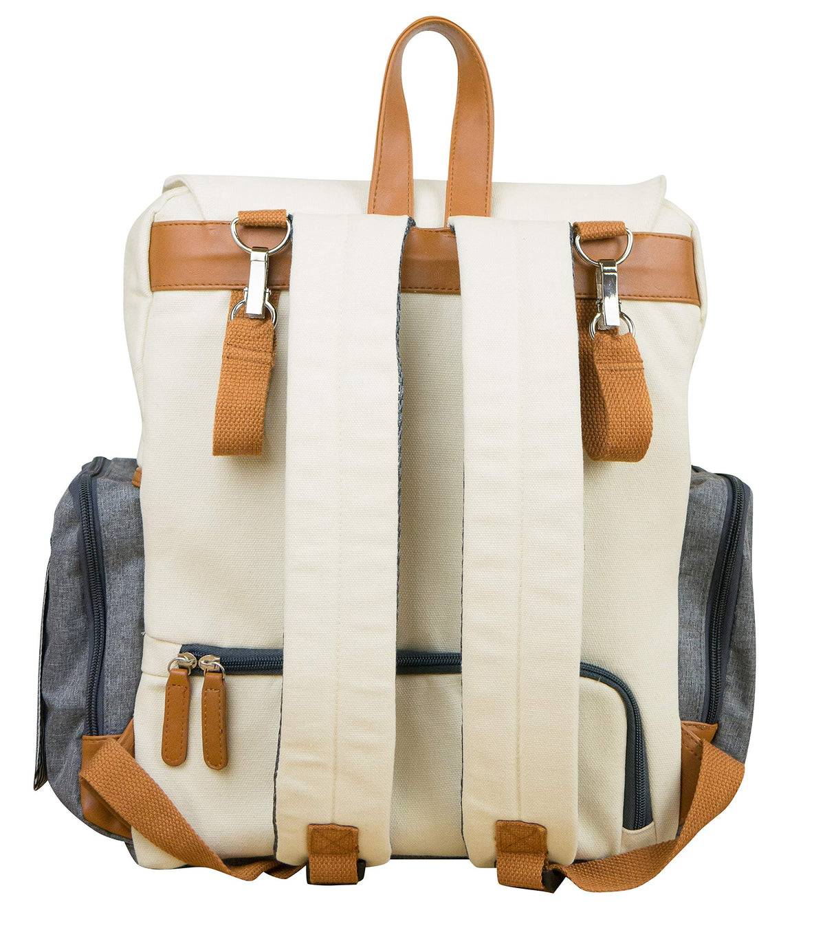 Cutie Carry Organic Cotton Diaper Bag Backpack – Cream Grey