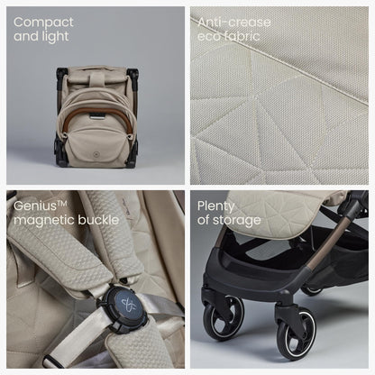 Silver Cross Clic 2 Compact Stroller & Travel Bag | Latte