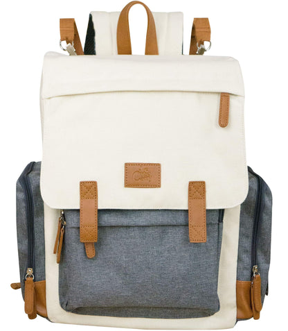 Cutie Carry Organic Cotton Diaper Bag Backpack – Cream Grey